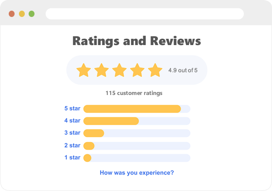 5 star customer reviews